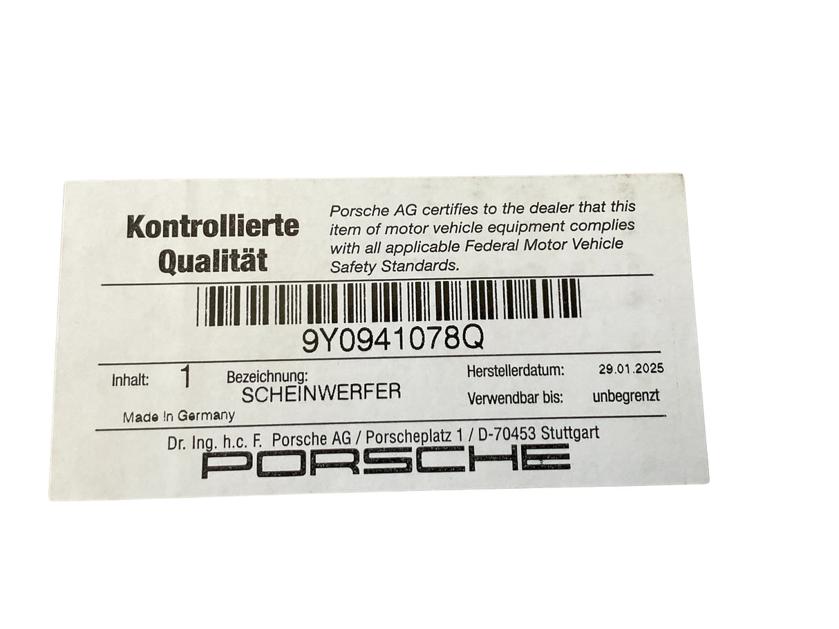 OEM 9Y0941078Q PORSCHE CAYENNE Faro Anteriore LED Destro dal 2018 al 2020