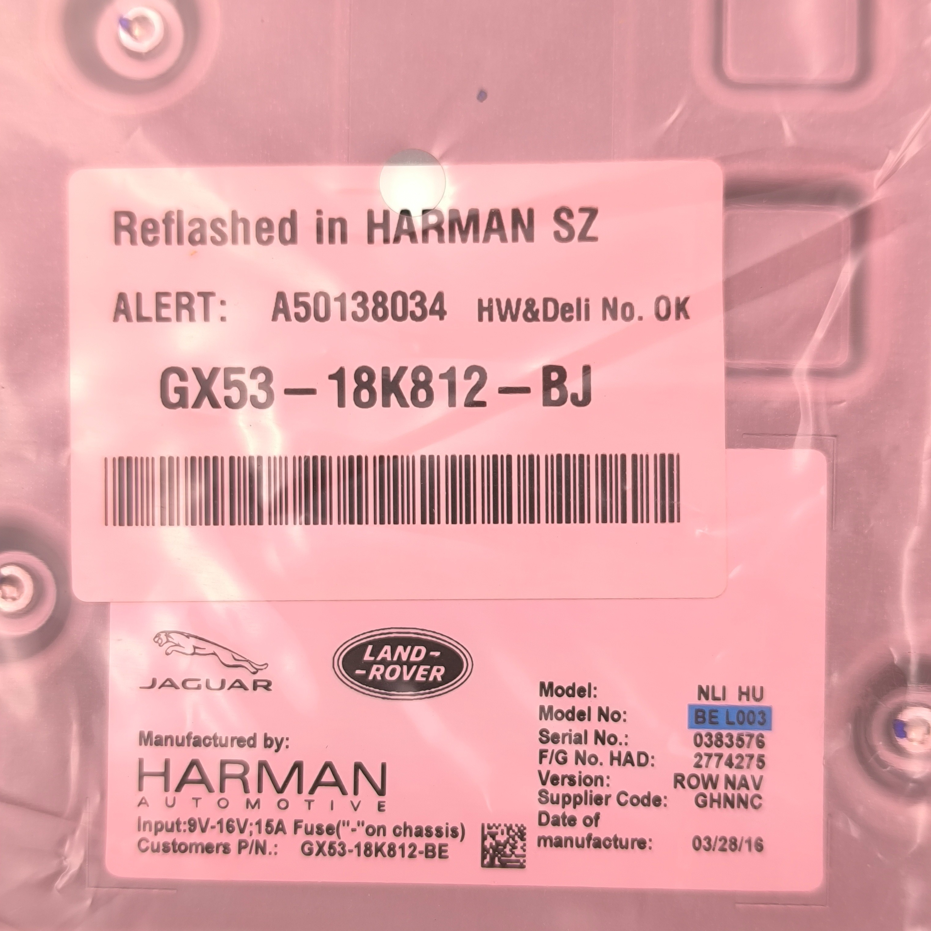 Land Rover Unità Radio Ricevitore Infotainment OEM LR085477