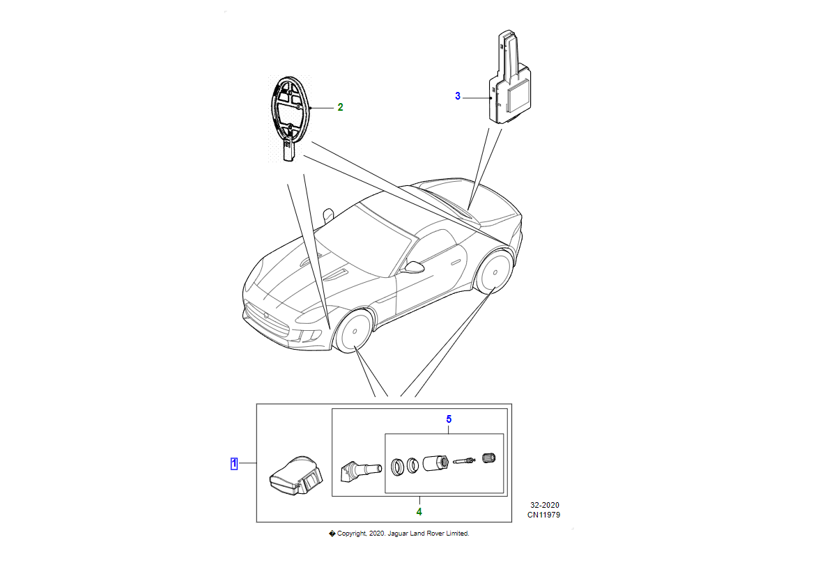 Jaguar Kit - sensore TPMS	C2D43636