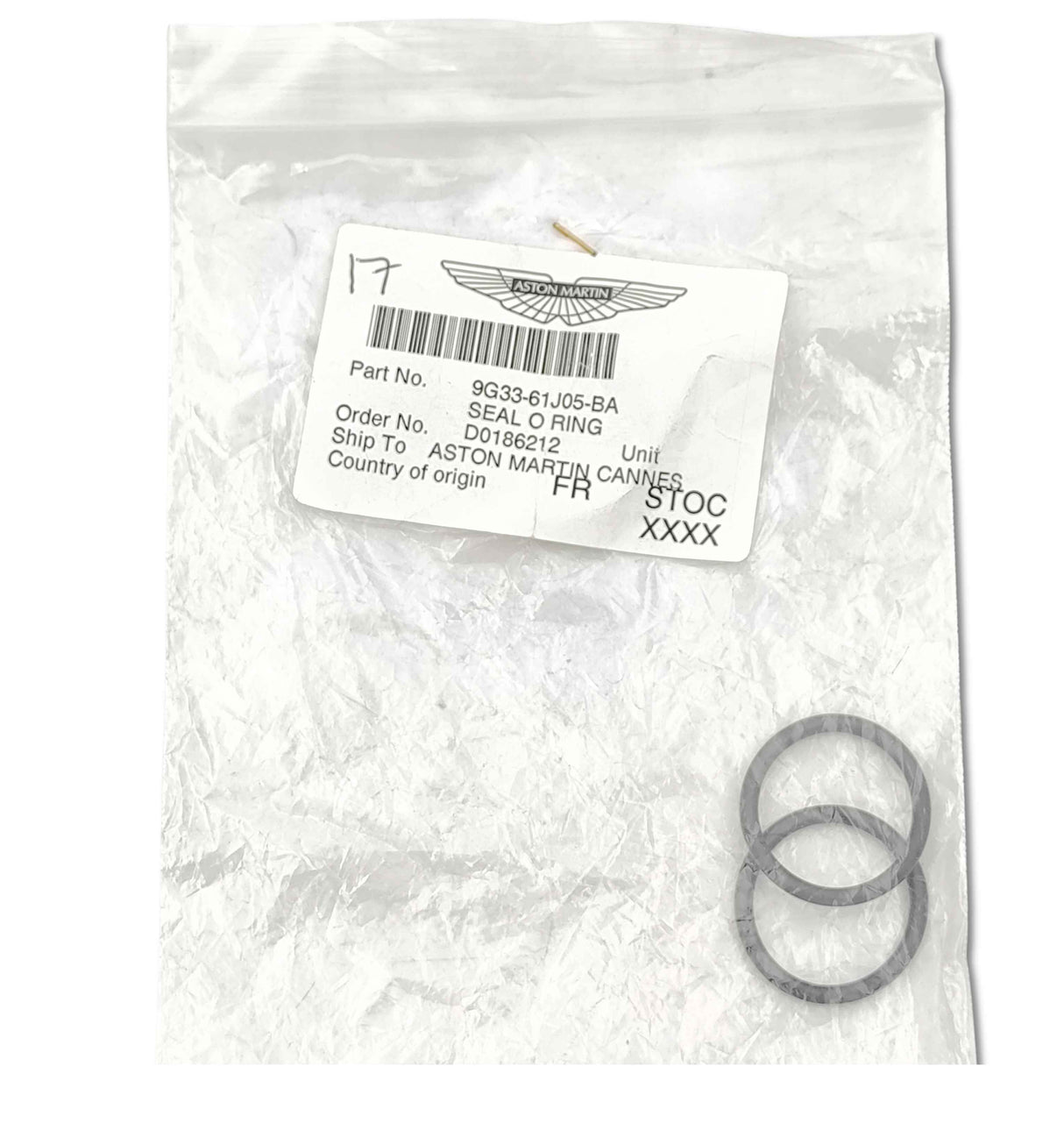 Aston Martin Guarnizione O-Ring 9G33-61J05-BA